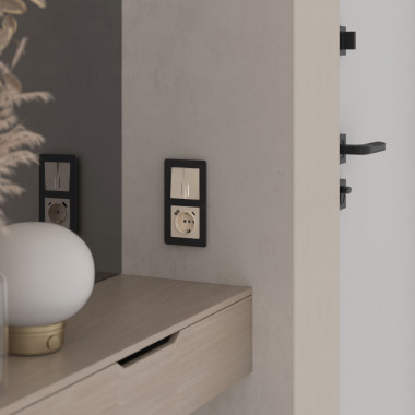 Выключатель двухклавишный с подсветкой (айвори акрил) W1120143 &mdash; Multielectrika