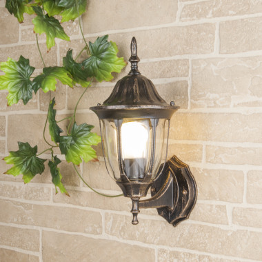 Уличный настенный светильник GL 1002U черное золото — Multielectrika