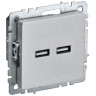 Розетка USB A+A 5В 3,1А IEK Brite РЮ10-1-БрА алюминий