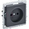 Розетка без заземления без защитных шторок 10А IEK Brite РСР10-1-0-БрГ графит