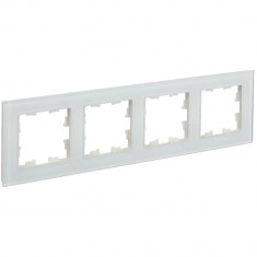 Рамка на 4 поста IEK Brite РУ-4-2-Бр стекло белый матовый &mdash; Multielectrika
