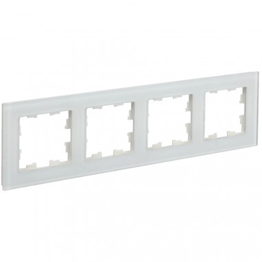 Рамка на 4 поста IEK Brite РУ-4-2-Бр стекло белый матовый — Multielectrika