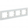 Рамка на 4 поста IEK Brite РУ-4-2-Бр стекло белый матовый