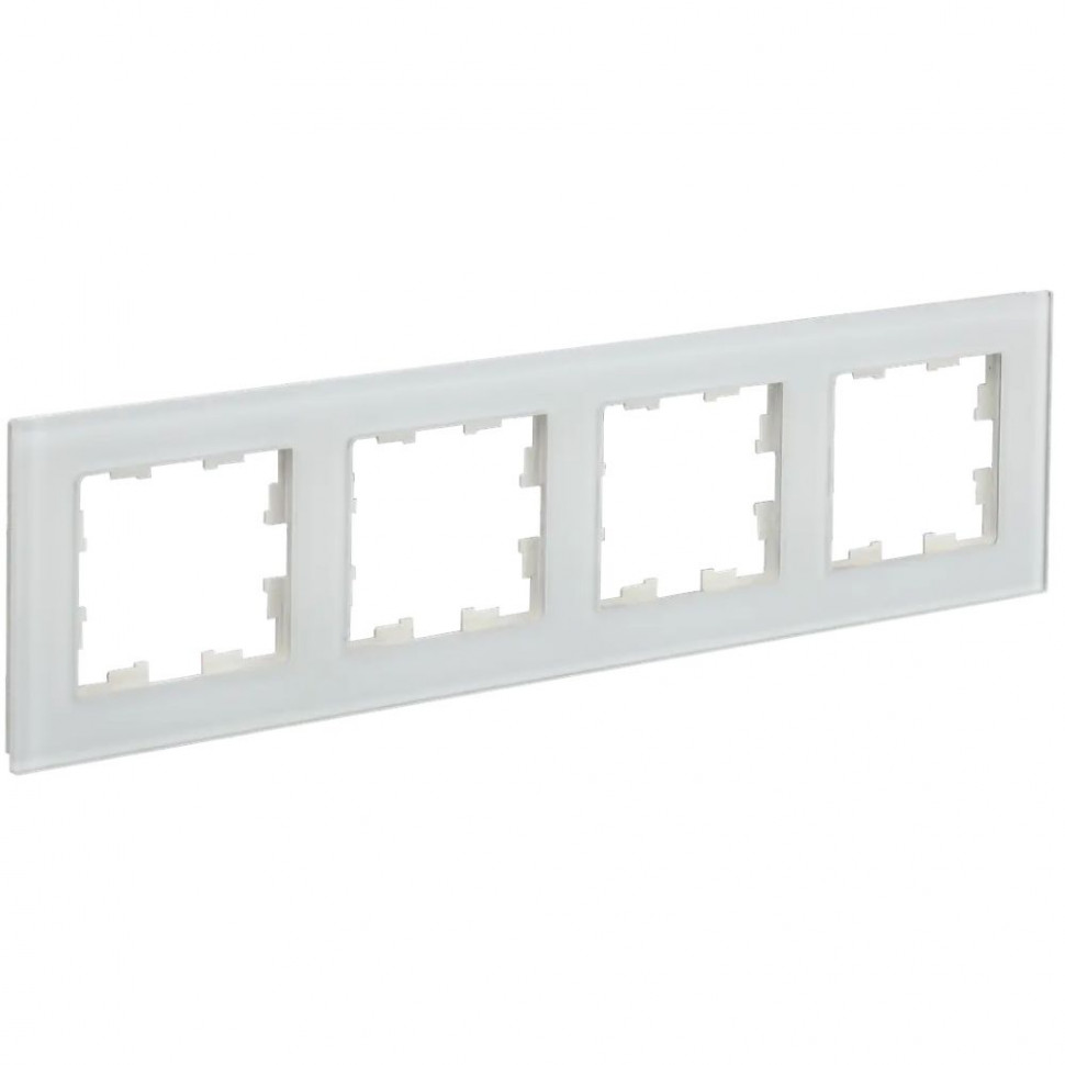 Рамка на 4 поста IEK Brite РУ-4-2-Бр стекло белый матовый фото 1 — Multielectrika