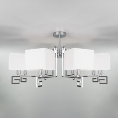 Потолочная люстра с тканевыми абажурами 60115/8 хром &mdash; Multielectrika
