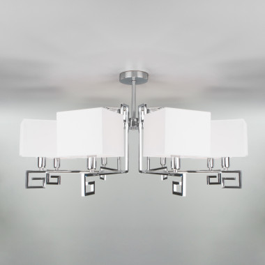 Потолочная люстра с тканевыми абажурами 60115/8 хром — Multielectrika