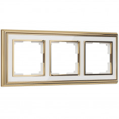 Рамка на 3 поста (золото/белый) W0031329 &mdash; Multielectrika