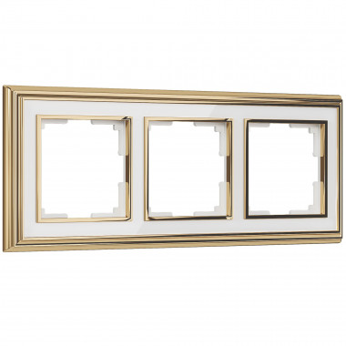 Рамка на 3 поста (золото/белый) W0031329 — Multielectrika