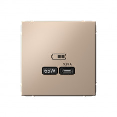 Розетка USB C Systeme Electric ArtGallery 65W, Fast Charge (QC.PD), песочный &mdash; Multielectrika