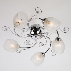 Потолочная люстра со стеклянными плафонами 9677/5 хром &mdash; Multielectrika