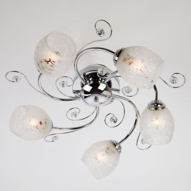 Потолочная люстра со стеклянными плафонами 9677/5 хром — Multielectrika