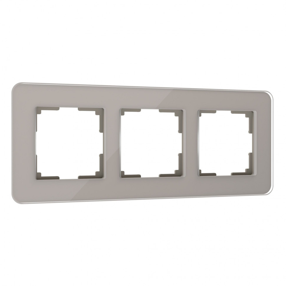 Рамка из стекла на 3 поста Elite дымчатый W0032417 фото 1 — Multielectrika