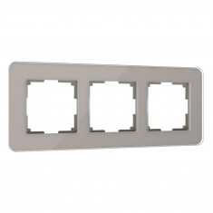 Рамка из стекла на 3 поста Elite дымчатый W0032417 &mdash; Multielectrika
