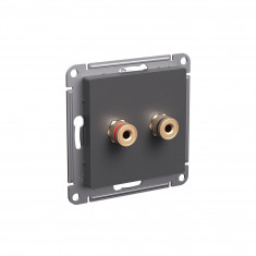 Аудиорозетка двойная Systeme Electric AtlasDesign базальт &mdash; Multielectrika