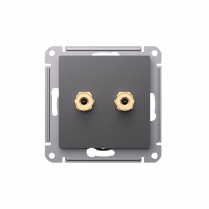 Аудиорозетка двойная Systeme Electric AtlasDesign базальт &mdash; Multielectrika
