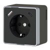Розетка с заземлением, шторками и USB тип A+C Gallant чёрный хром W5071735 фото 1 &mdash; Multielectrika