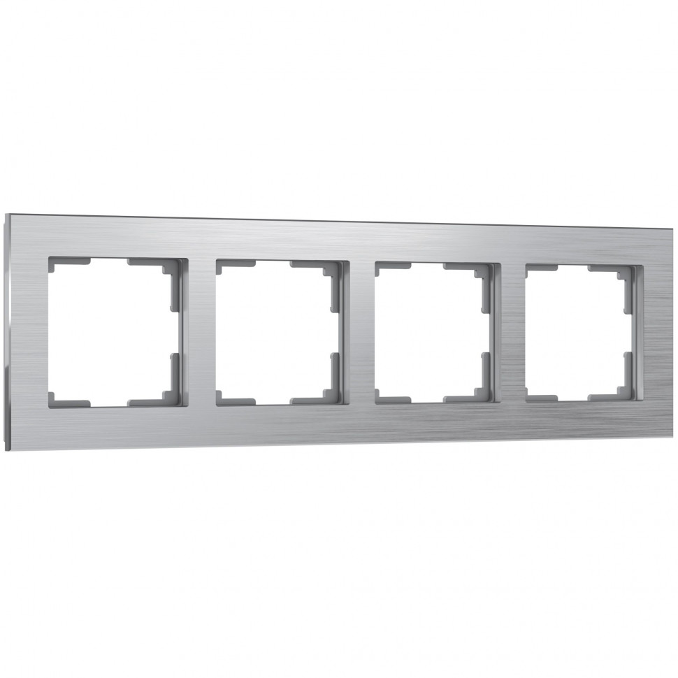 Рамка из металла на 4 Аluminium алюминий W0041706 фото 1 &mdash; Multielectrika