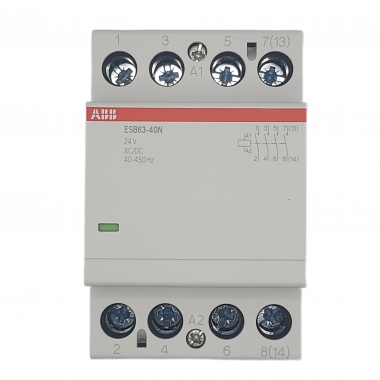 Контактор ESB63-40N-01 модульный (63А АС-1, 4НО), катушка 24В AC/DC ABB 1SAE351111R0140 — Multielectrika