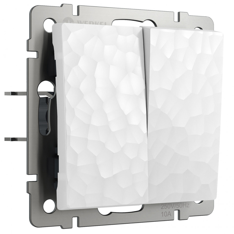 Выключатель двухклавишный (Hammer белый) W1220001 фото 1 &mdash; Multielectrika