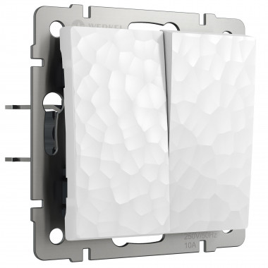 Выключатель двухклавишный (Hammer белый) W1220001 &mdash; Multielectrika