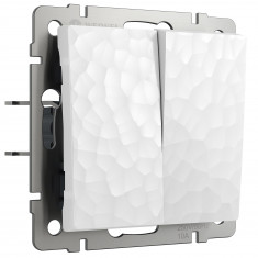 Выключатель двухклавишный (Hammer белый) W1220001 &mdash; Multielectrika
