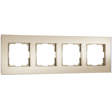 Рамка из стекла на 4 поста Senso шампань soft-touch W0043111 — Multielectrika