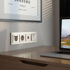 Рамка из стекла на 4 поста Senso шампань soft-touch W0043111 &mdash; Multielectrika