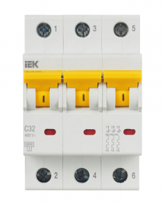 Автоматический выключатель ВА 47-60M 3Р 32А 6 кА характеристика С IEK MVA31-3-032-C &mdash; Multielectrika
