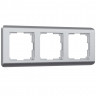 Рамка из поликарбоната на 3 поста Stream серебряный W0032106