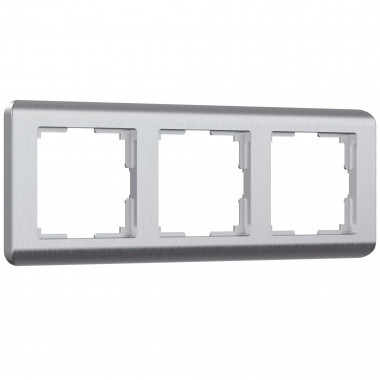 Рамка из поликарбоната на 3 поста Stream серебряный W0032106 &mdash; Multielectrika
