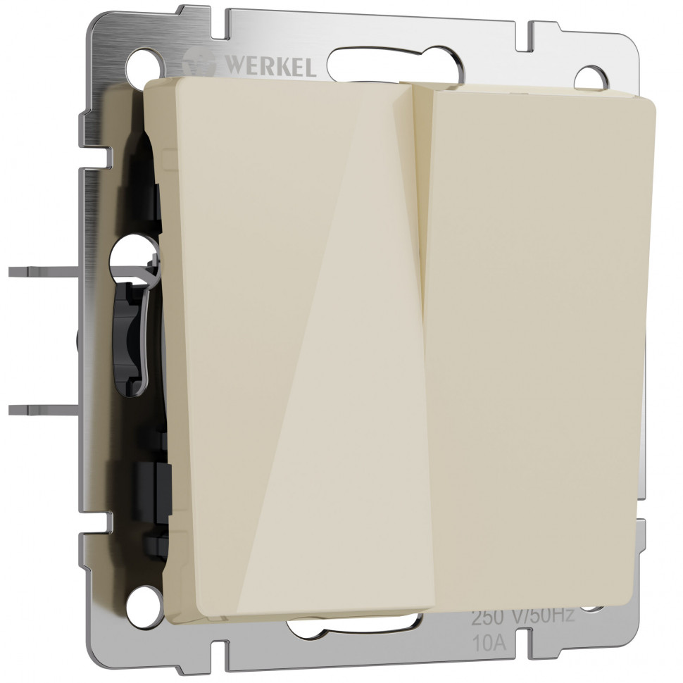 Выключатель двухклавишный (айвори акрил) W1120043 фото 1 &mdash; Multielectrika