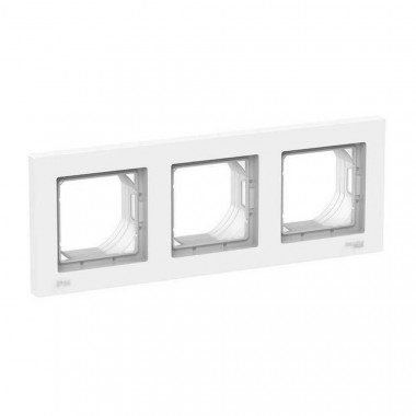 Рамка Systeme Electric AtlasDesign Aqua IP44 на 3 поста, белая — Multielectrika