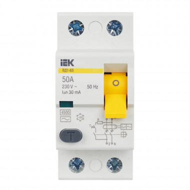 УЗО IEK ВД1-63 2Р 50А 30мА MDV10-2-050-030 — Multielectrika