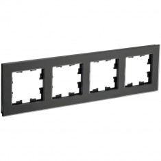 Рамка на 4 поста IEK Brite РУ-4-2-Бр стекло черный матовый &mdash; Multielectrika