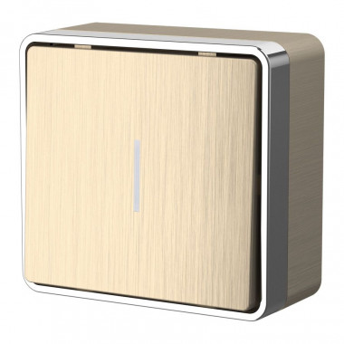 Выключатель одноклавишный с подсветкой Gallant шампань рифленый W5010110 — Multielectrika