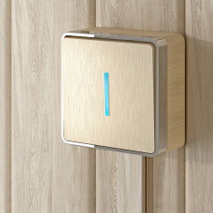 Выключатель одноклавишный с подсветкой Gallant шампань рифленый W5010110 &mdash; Multielectrika