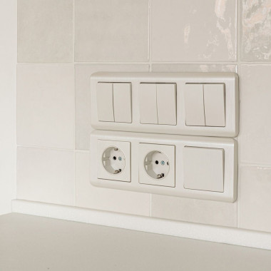 Выключатель двухклавишный проходной (перламутровый рифленый) W1122013 &mdash; Multielectrika