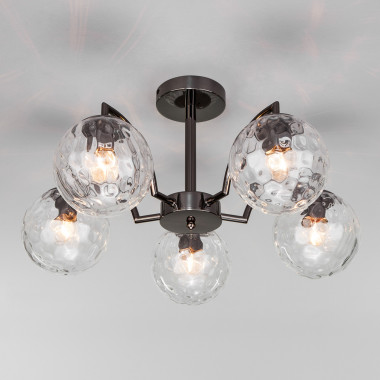 Потолочная люстра со стеклянными плафонами 30178/5 черный жемчуг — Multielectrika