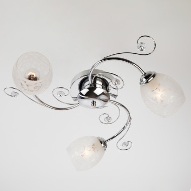 Потолочная люстра со стеклянными плафонами 9677/3 хром — Multielectrika