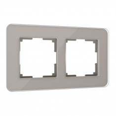 Рамка из стекла на 2 поста Elite дымчатый W0022417 &mdash; Multielectrika