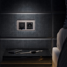 Рамка из стекла на 2 поста Elite дымчатый W0022417 &mdash; Multielectrika