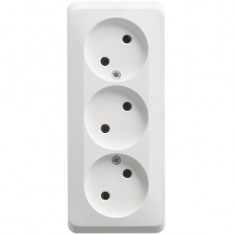 Розетка 3К без шторок 16А 250B Белая Schneider Electric Этюд  PA16-009B &mdash; Multielectrika