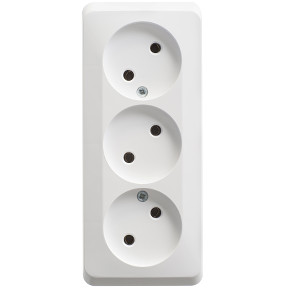 Розетка 3К без шторок 16А 250B Белая Schneider Electric Этюд  PA16-009B фото 1 — Multielectrika