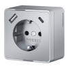 Розетка с заземлением, шторками и USB тип A+C Gallant серебряный W5071706 фото 1 &mdash; Multielectrika