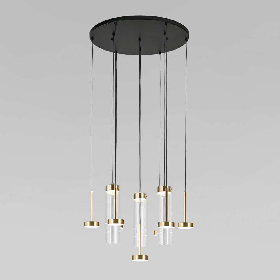 Подвесной светодиодный светильник со стеклянными плафонами 301102 LED латунь фото 1 &mdash; Multielectrika