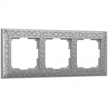 Рамка из металла на 3 поста Antik матовый хром WL07-Frame-03 &mdash; Multielectrika
