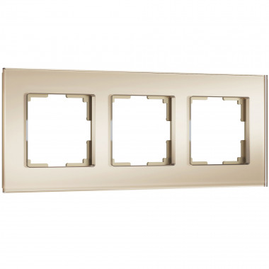 Рамка из стекла на 3 поста Senso шампань soft-touch W0033111 — Multielectrika