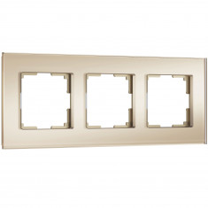 Рамка из стекла на 3 поста Senso шампань soft-touch W0033111 &mdash; Multielectrika
