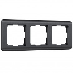 Рамка из поликарбоната на 3 поста Stream графит W0032104 &mdash; Multielectrika