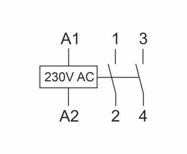 Контактор модульный (Ампер-25 / Волт-230 АС / Контакт-2NO) ST25-20 — Multielectrika